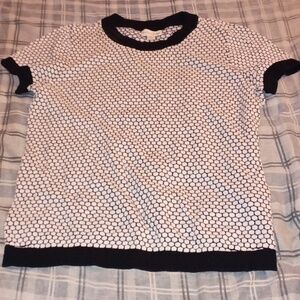 Maison Jules Black And White Pattern With Black Trim Short Sleeve. L